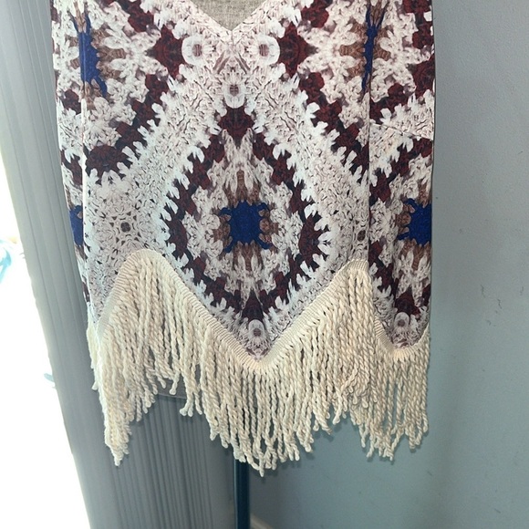 Shein Curve 2XL Granny Square spaghetti strap w/ fringe tank. - Picture 3 of 12